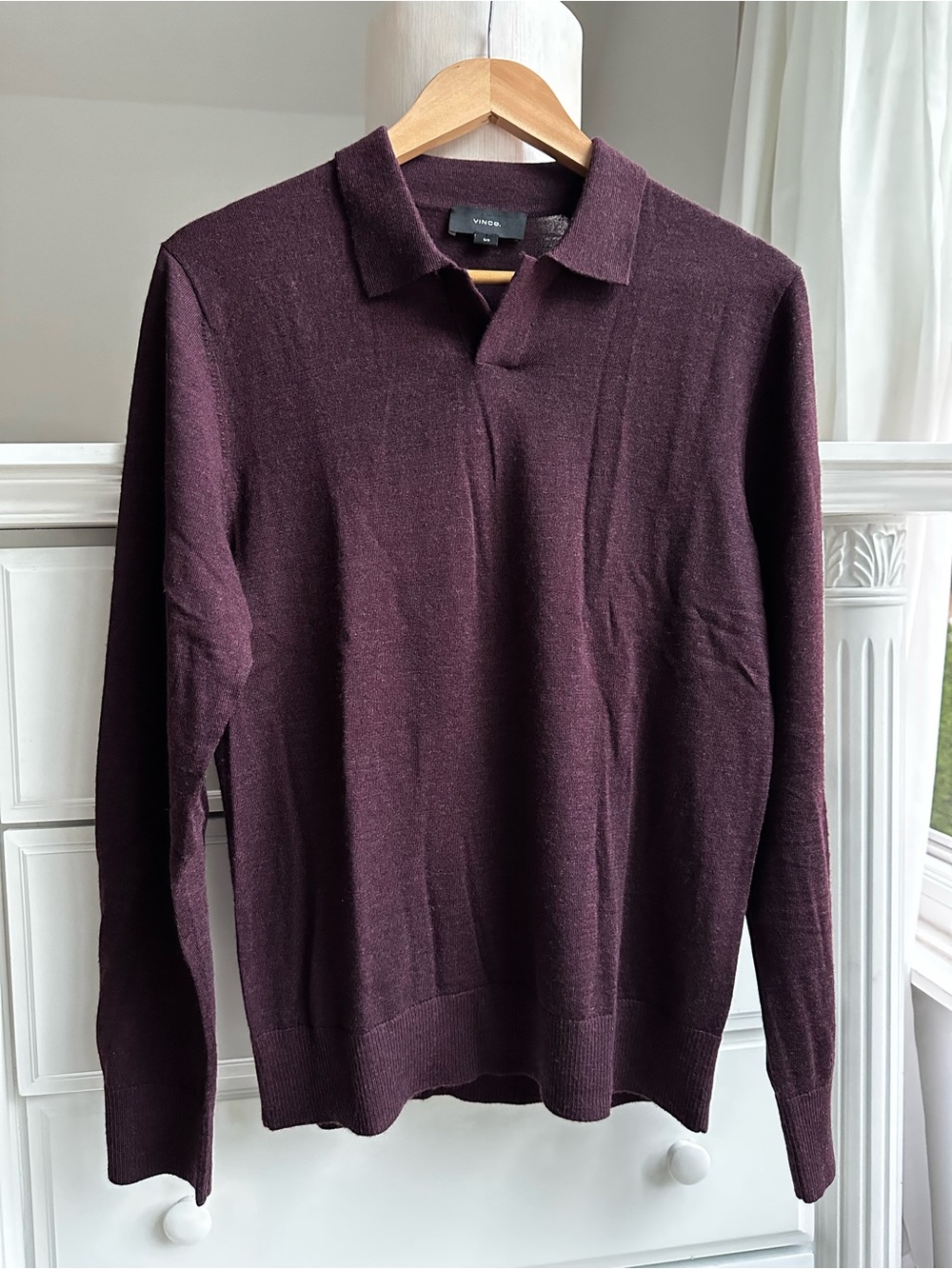 Vince 100% Merino Wool Long Sleeve Polo Sweater Men’s S/P